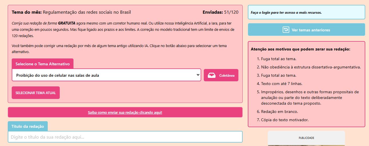 Página do Corrige aqui