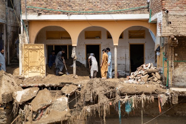 Estragos causados por enchentes no Paquistão em 2025 durante a temporada de monções, situação que leva aos refugiados climáticos (migrantes do clima).