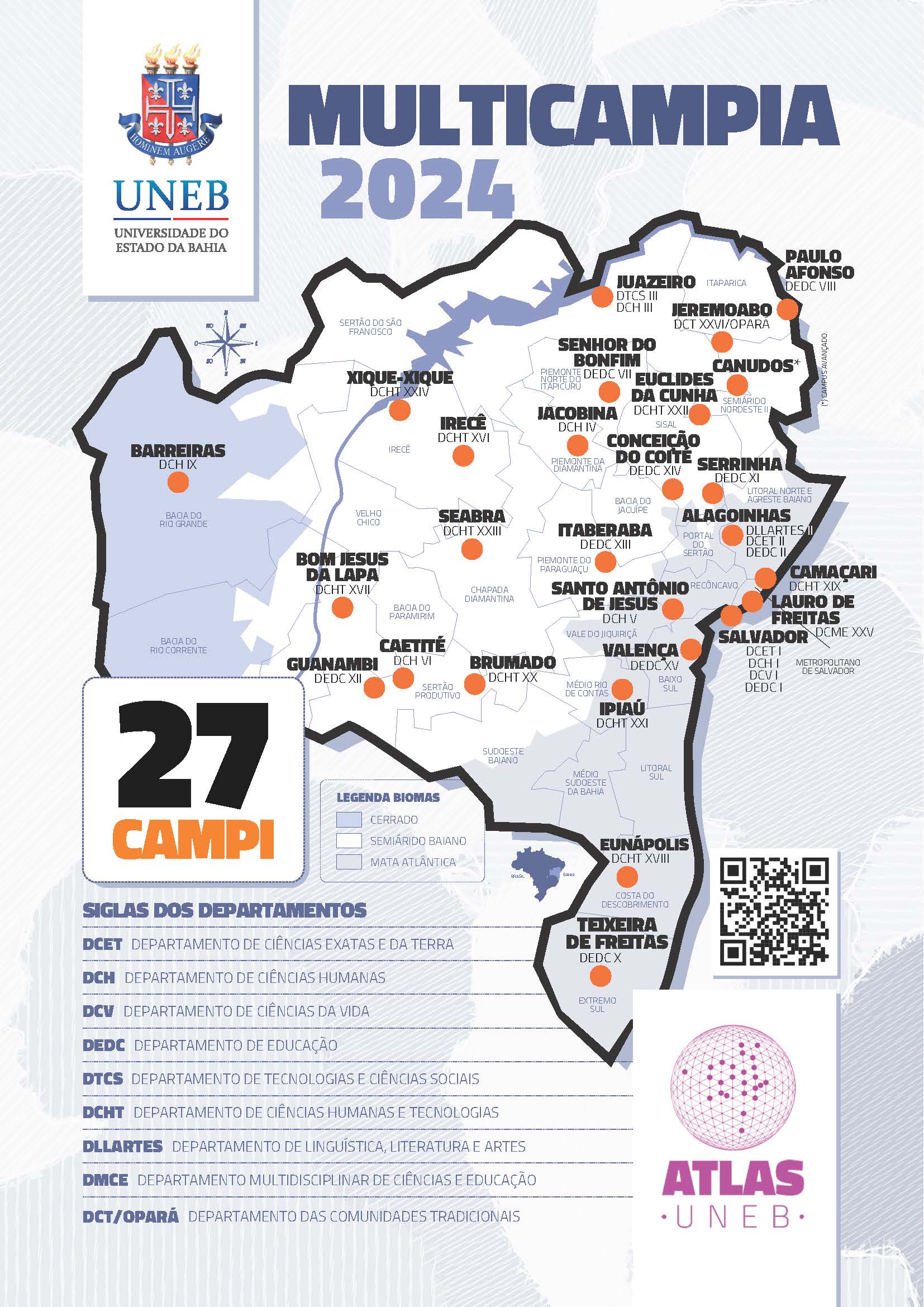 Mapa de campis da Uneb